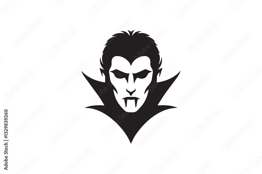 simple and subtle vector silhouette of Dracula in black and white, set against a white background simple and subtle vector silhouette of Dracula in black and white, set against a white background