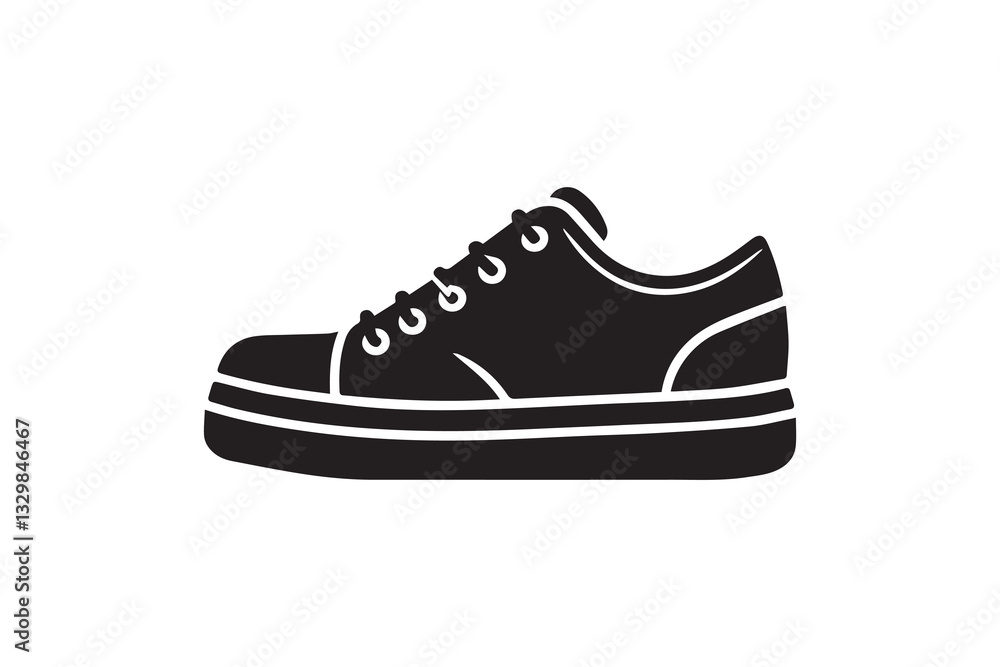 simple and subtle vector silhouette of shoe in black and white, set against a white background simple and subtle vector silhouette of shoe in black and white, set against a white background