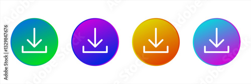 Colorful download button set.