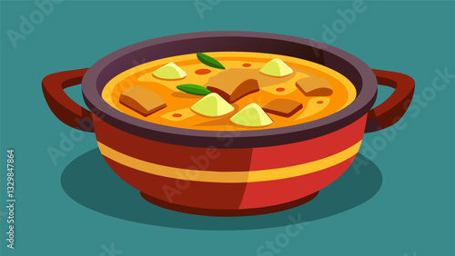 The heartiness of sancocho makes it a popular choice for celebrations and gatherings.. Vector illustration
