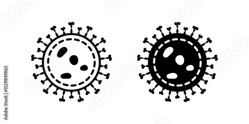 Virus icon set. Flat illustration of icons on a white background