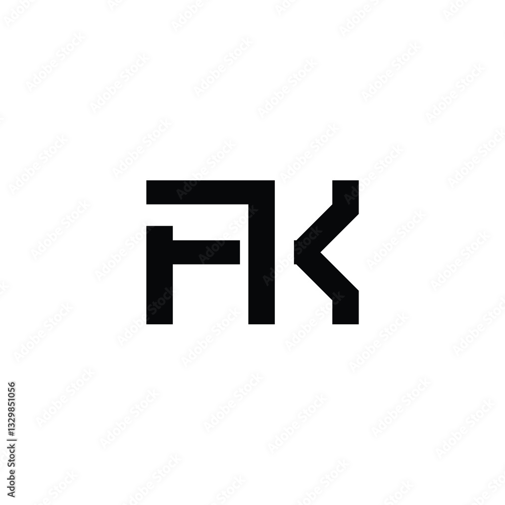 Obraz premium FK monogram logo design letter text name symbol monochrome logotype alphabet character simple logo
