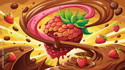 raspberry into whirlwind of chocolate