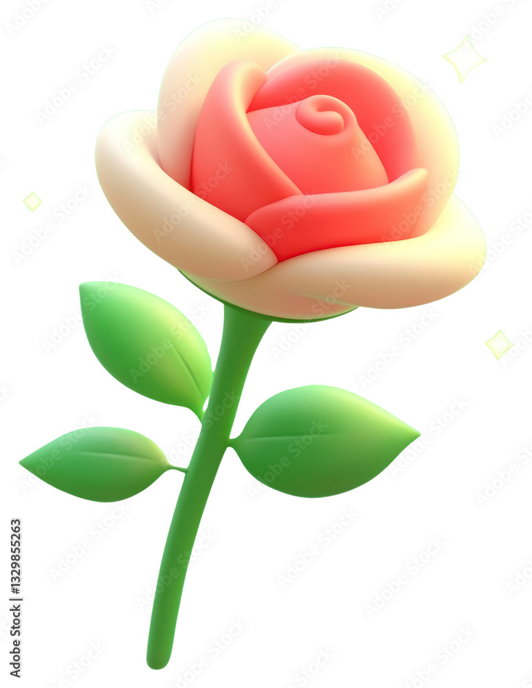 Fototapeta premium PNG 3d rose illustration background flower.