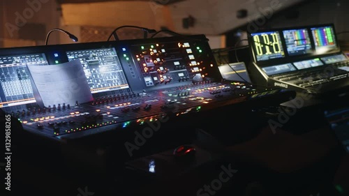 HighTech Media Control Room featuring a variety of Advanced Equipment and Technology