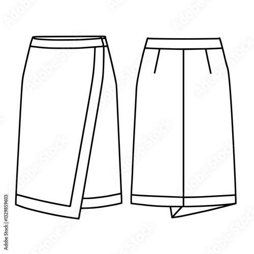 Elegant Pencil Skirt Design, vector pattern