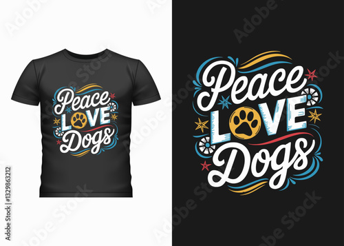 Peace Love Dogs Tshirt Design