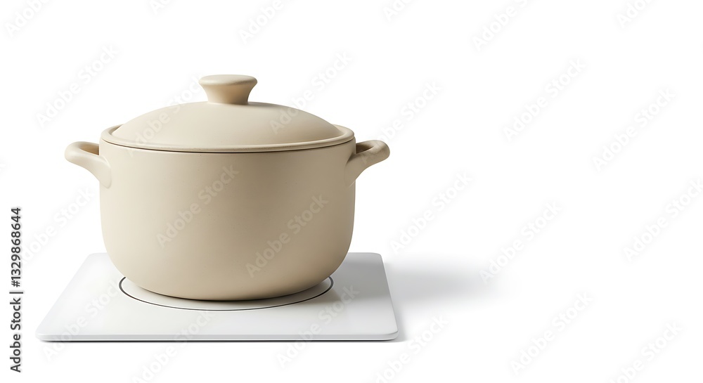 Cooking Pot with Lid on Induction Hob Ready for Culinary Creation Cooking Pot with Lid on Induction Hob Ready for Culinary Creation