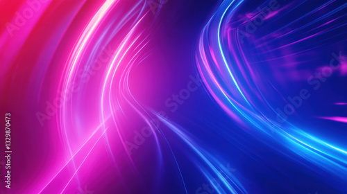 Abstract Neon Light Trails Background