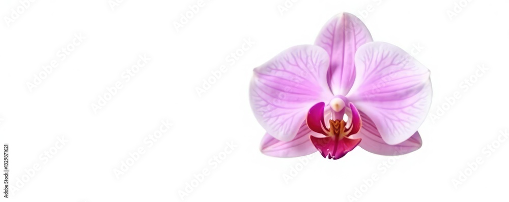 Single orchid bloom isolated on white background, white, exotic, Single orchid bloom isolated on white background, white, exotic,