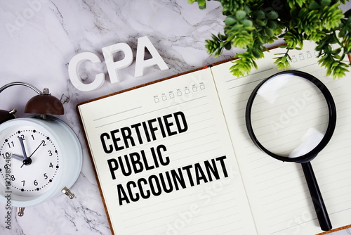 Foto CPA - Certified Public Accountant acronym on notepad, Business concept backgroun