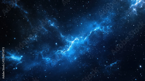 Cosmic Nebula,  Blue Space Background