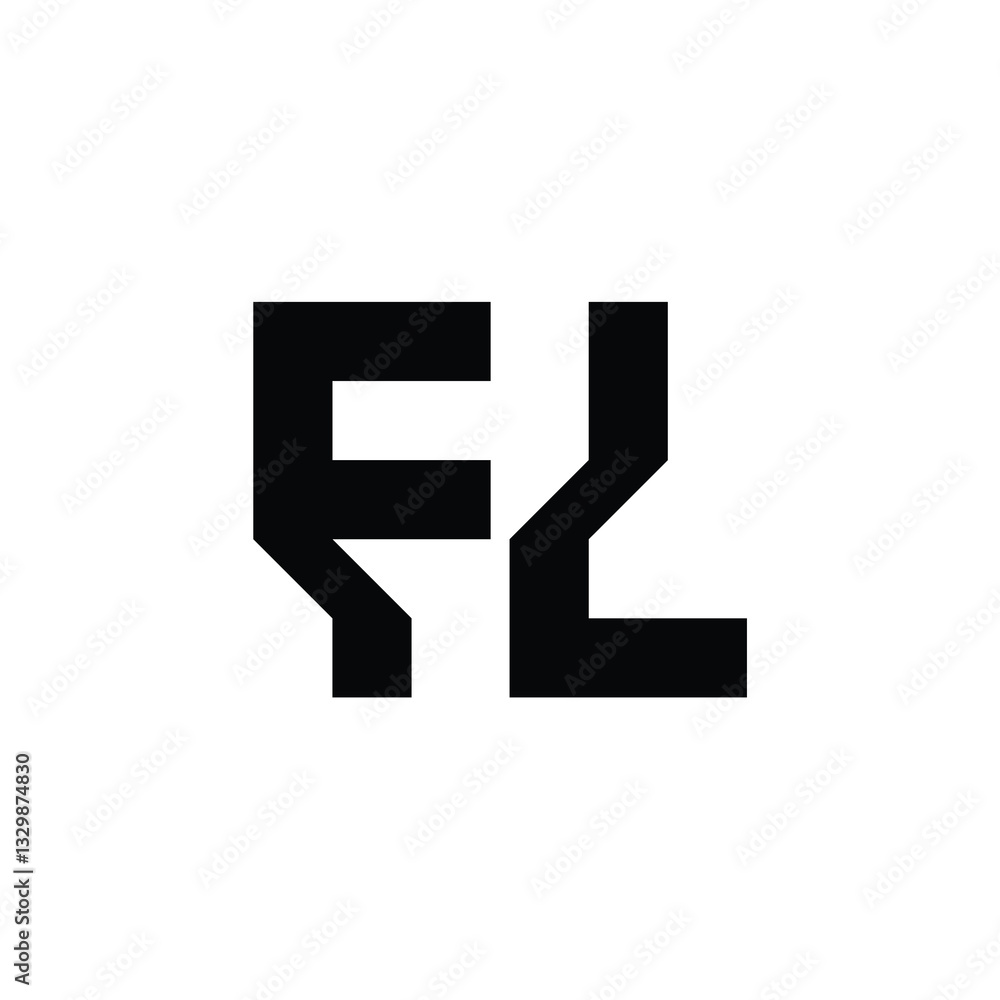 Obraz premium FL monogram logo design letter text name symbol monochrome logotype alphabet character simple logo