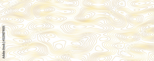 Abstract wavy topographic line background. Seamless pattern and banner design. Modern and dynamic feel to topographic mapping vector illustration.