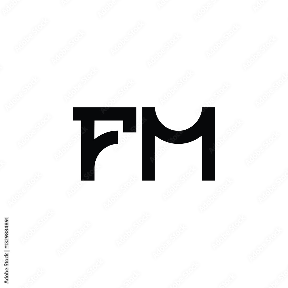 Obraz premium FM monogram logo design letter text name symbol monochrome logotype alphabet character simple logo