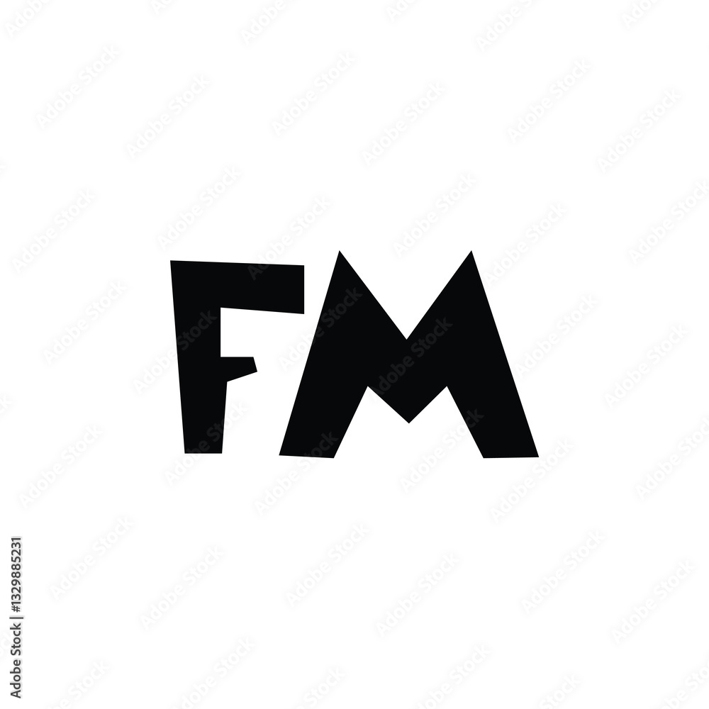 FM monogram logo design letter text name symbol monochrome logotype alphabet character simple logo FM monogram logo design letter text name symbol monochrome logotype alphabet character simple logo
