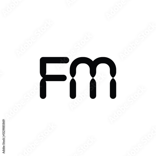 FM monogram logo design letter text name symbol monochrome logotype alphabet character simple logo