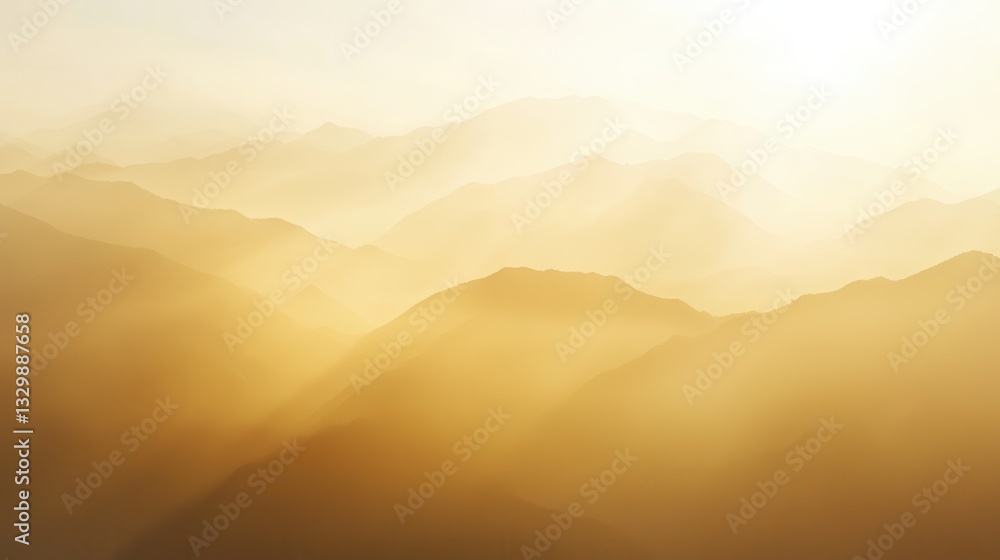Golden Hour Mountain Range Serene Landscape Panorama Golden Hour Mountain Range Serene Landscape Panorama