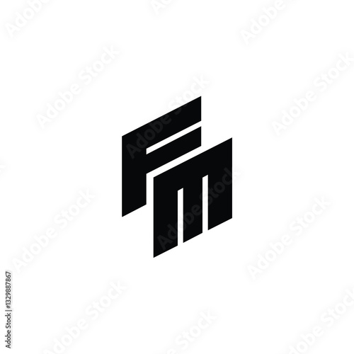 FM monogram logo design letter text name symbol monochrome logotype alphabet character simple logo