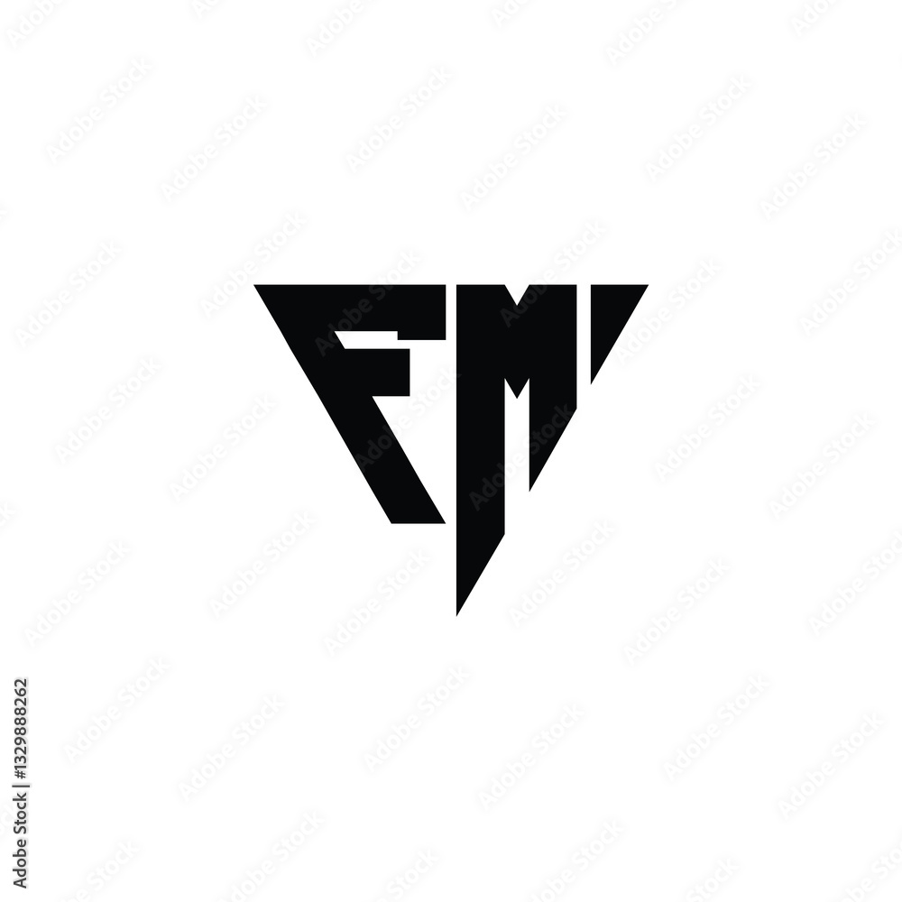 Obraz premium FM monogram logo design letter text name symbol monochrome logotype alphabet character simple logo