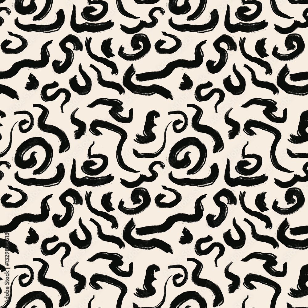 black and white seamless pattern with abstract elements black and white seamless pattern with abstract elements