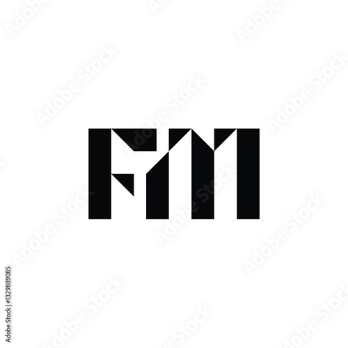 FM monogram logo design letter text name symbol monochrome logotype alphabet character simple logo