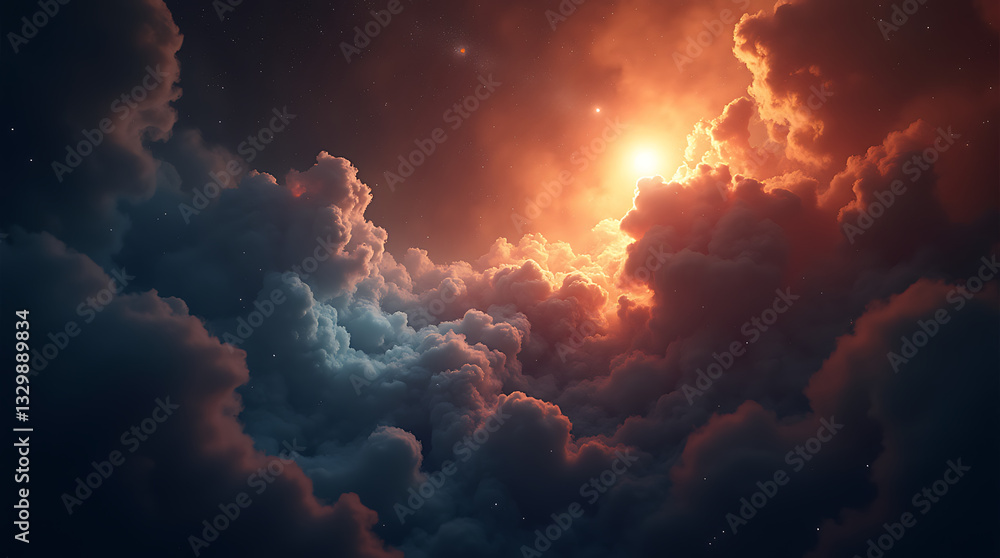 Fototapeta premium fire in the clouds