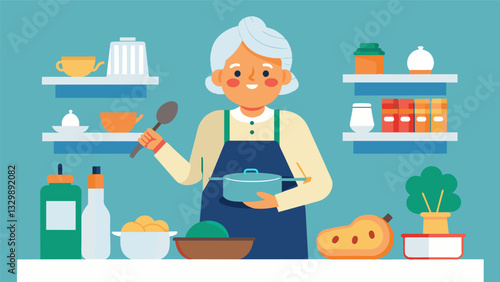 A retired teacher turned cooking guru sharing delicious and budgetfriendly recipe ideas specifically for empty nesters.. Vector illustration