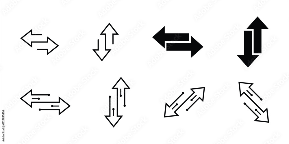 Linear Double arrow icon up and down direction Linear Double arrow icon up and down direction