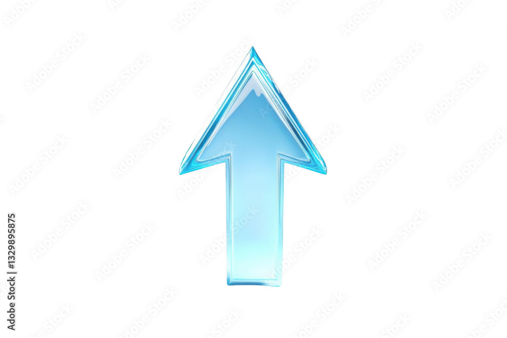 Blue Arrow Points Upward Symbolizing Growth and Progress Towards Success Blue Arrow Points Upward Symbolizing Growth and Progress Towards Success