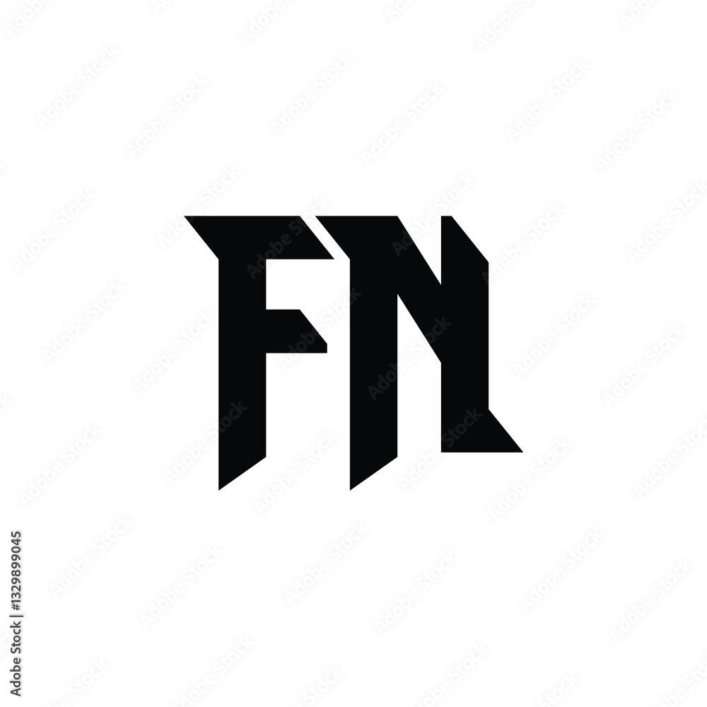 FN monogram logo design letter text name symbol monochrome logotype alphabet character simple logo FN monogram logo design letter text name symbol monochrome logotype alphabet character simple logo