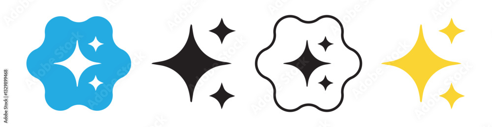 Retro futuristic sparkle icons collection. Sparkle symbol collection set. Bright sparkle, star sparkle, shiny flash star. Vector illustration eps 10 Retro futuristic sparkle icons collection. Sparkle symbol collection set. Bright sparkle, star sparkle, shiny flash star. Vector illustration eps 10