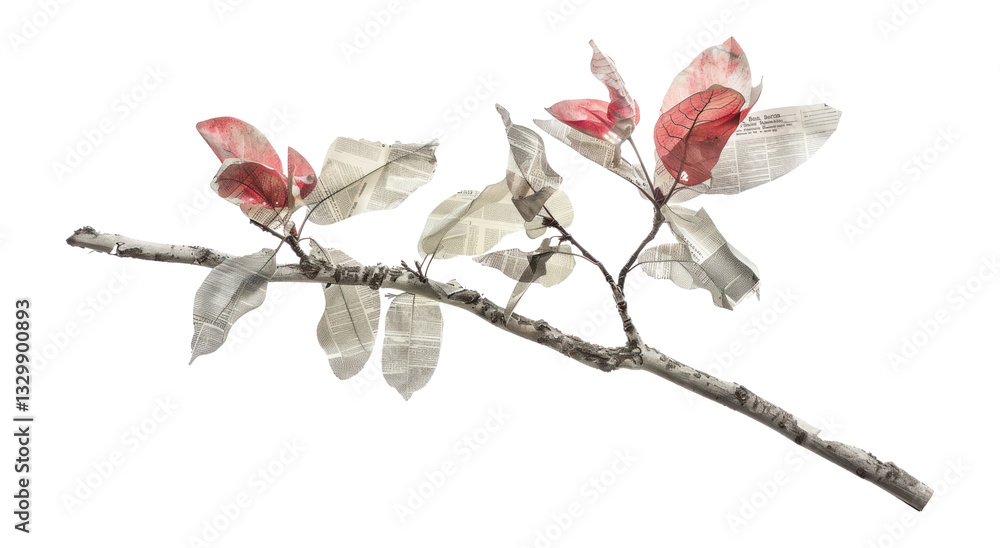 Fototapeta premium PNG Piopiotahi leaves paper leaf.