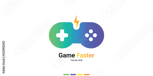 game logo and icon design with modern style. a logo with faster or booster theme. suitable for game developers and application icons