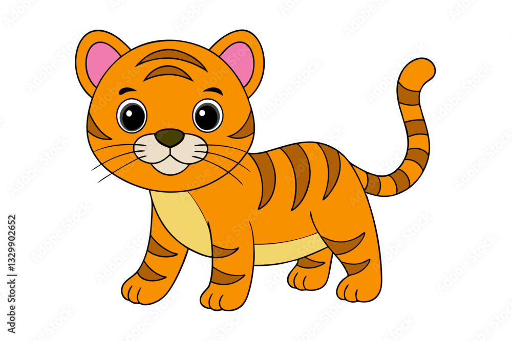 tiger cartoon isolated on white tiger cartoon isolated on white