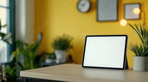 Wallpaper Mural Digital Tablet with Blank Screen on a Creative Workspace Torontodigital.ca