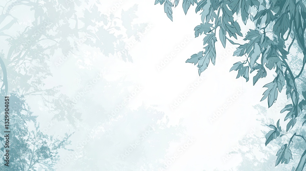 Obraz premium Serene Blue Forest Canopy Background with Space for Text