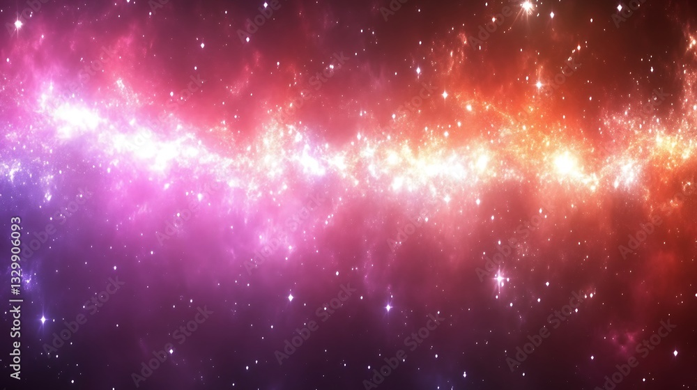 Fototapeta premium A Cosmic Nebula with Pink and Orange Hues