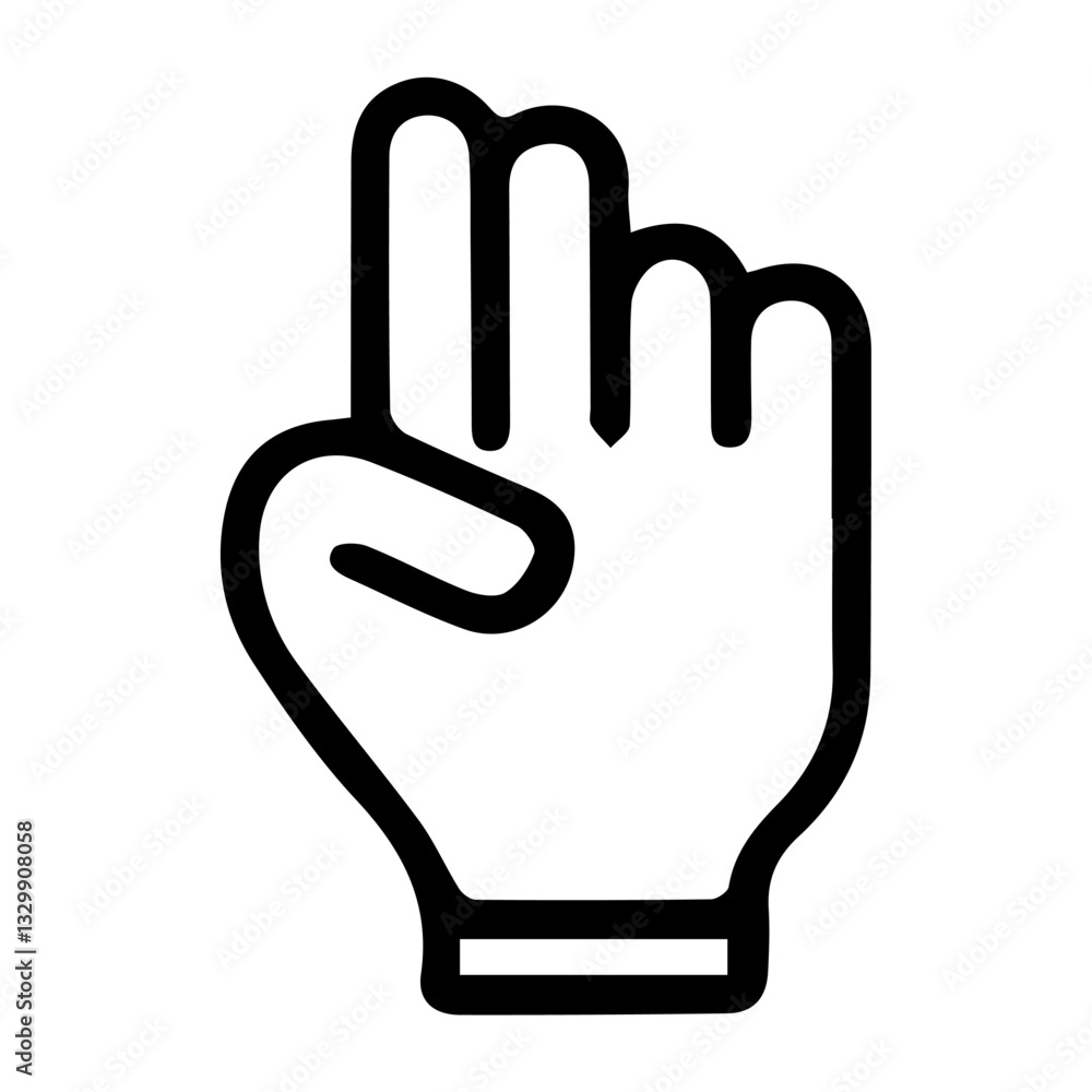 fingers icon in black, outline style and transparent background fingers icon in black, outline style and transparent background
