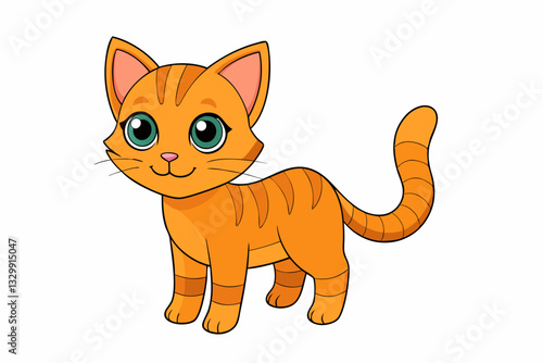 Cute cat vector art in illustration on a white background 