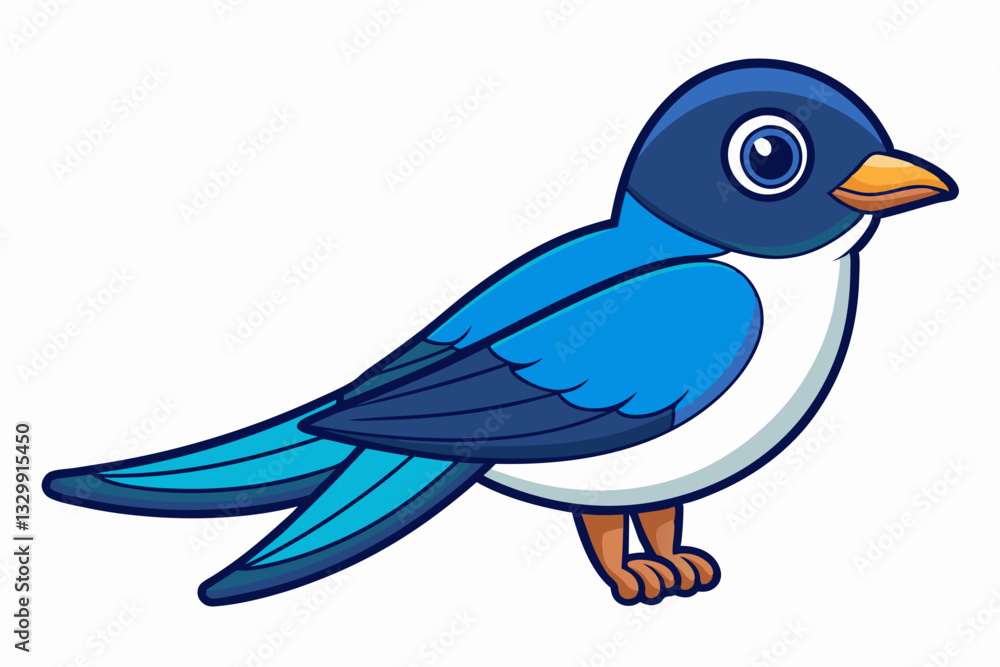 Obraz premium blue bird on a white background