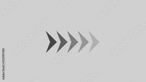Arrow Loop Animation video direction concept. Arrow moving right on white background. Animated arrows for the overlay video layer.