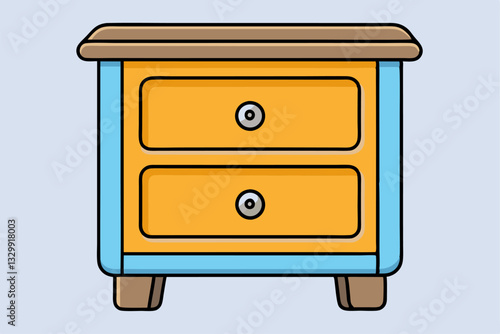 vector illustration of a wooden cabinet