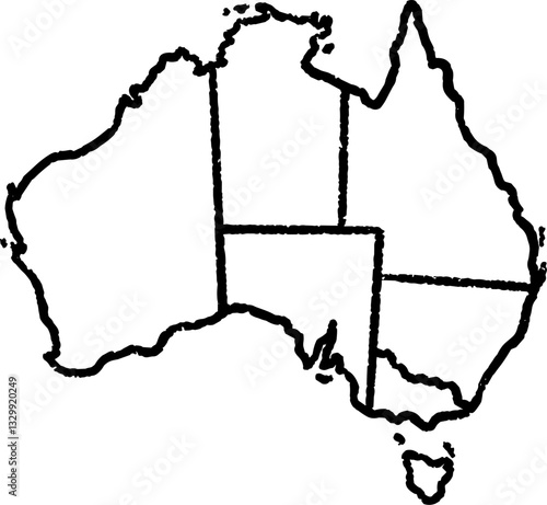 States and territories of Australia illustration