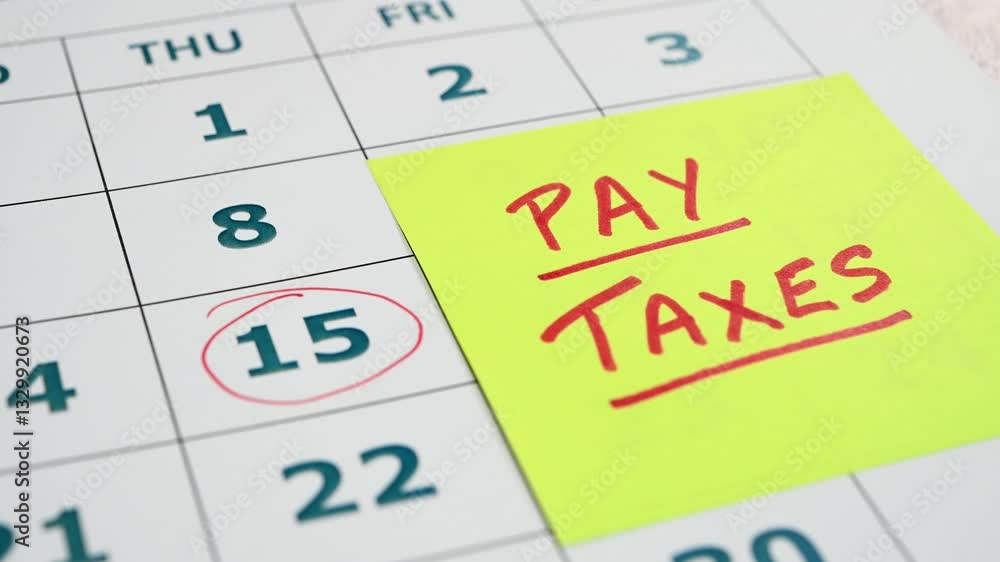 Tax filing on April 15th, adding a note to your calendar Tax filing on April 15th, adding a note to your calendar