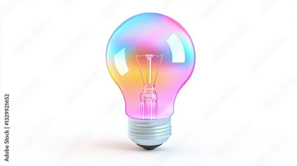 A colorful light bulb with a rainbow effect representing creativity and innovation. isolated on white background. A colorful light bulb with a rainbow effect representing creativity and innovation. isolated on white background.
