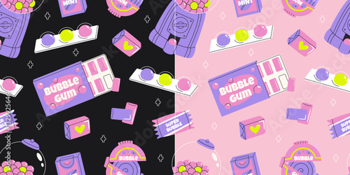 Bubble gum seamless pattern