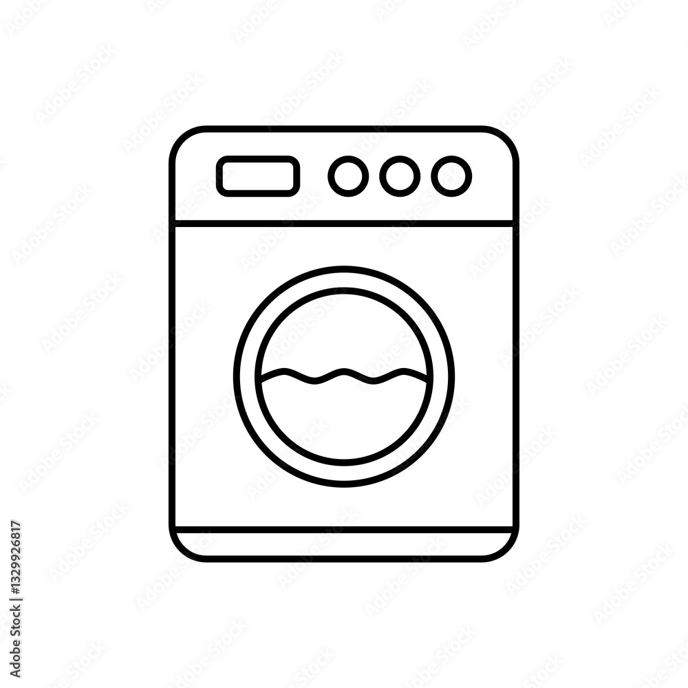 Washing Machine Icon. Washing Machine Vector Icon in line style design. Washing Machine Symbol. Vector illustration. Washing Machine Icon. Washing Machine Vector Icon in line style design. Washing Machine Symbol. Vector illustration.