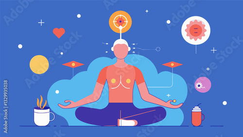 A visual representation of the stress response in the body with explanations on how to activate the relaxation response.. Vector illustration