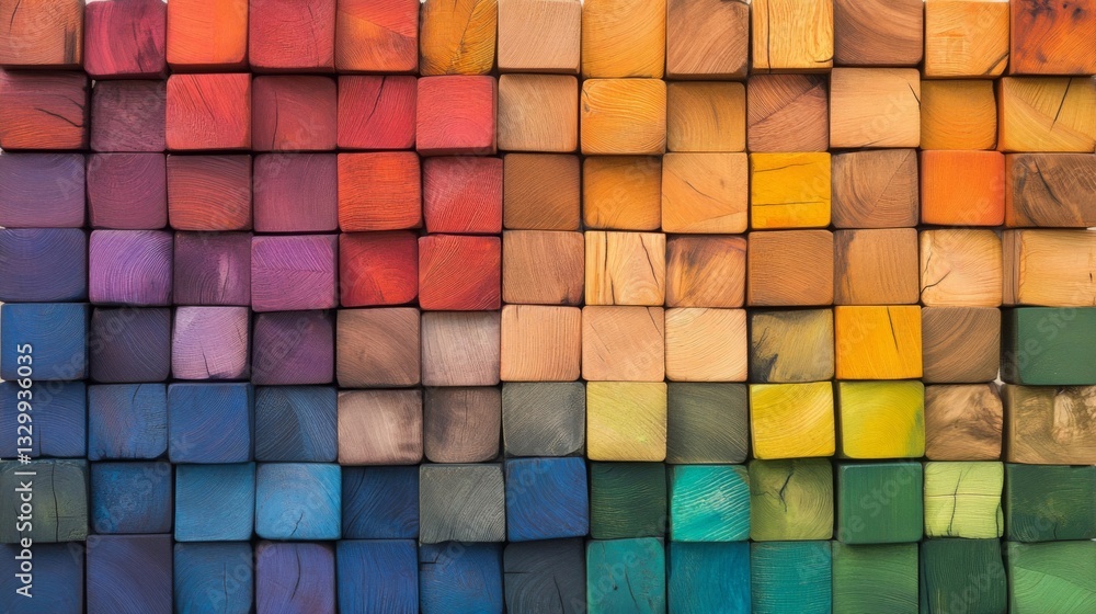 Colorful Wooden Block Texture Background Colorful Wooden Block Texture Background